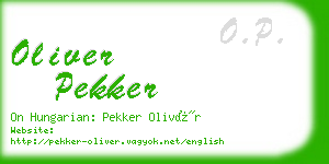 oliver pekker business card